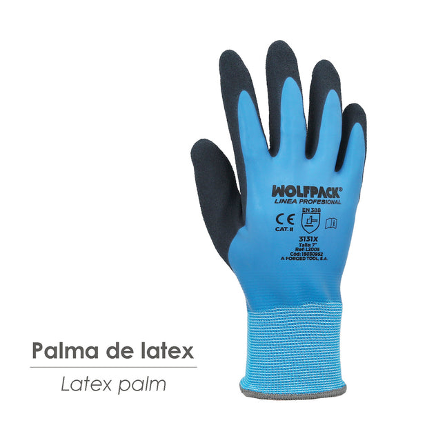 Guante latex foam impermeable 8" (par)
