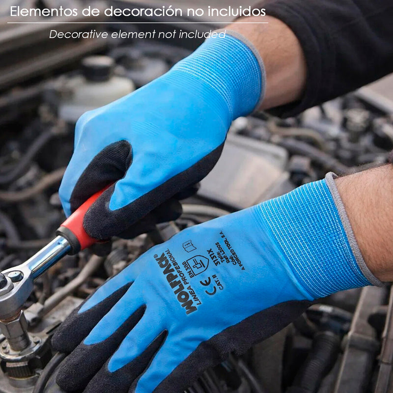 Guante latex foam impermeable 8" (par)