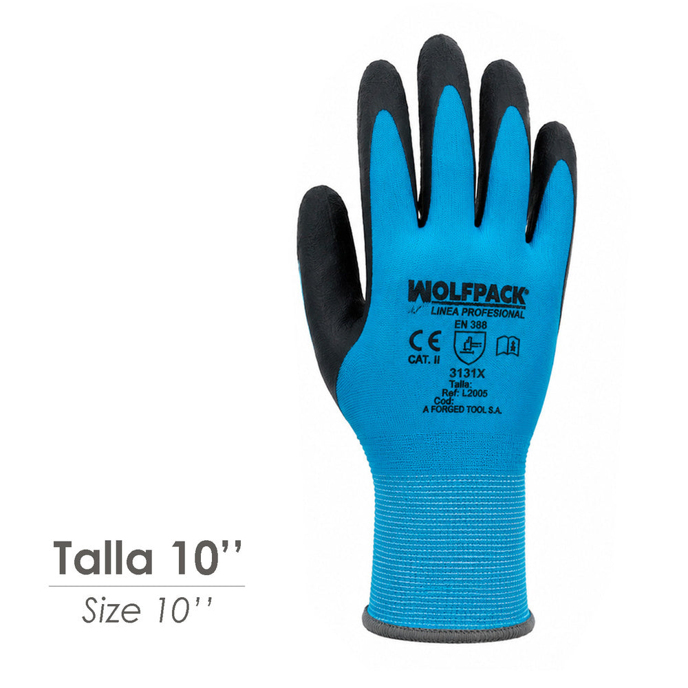 Guante látex foam impermeable 10" (par)
