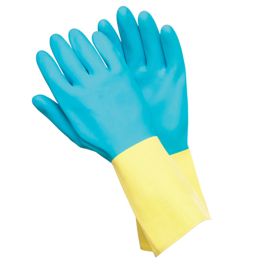 Neoprene/latex bicolor household gloves, size M (pair)