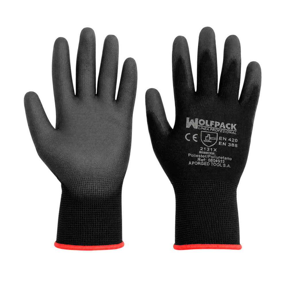 Polyurethane/polyester impregnated gloves 6" (pair)