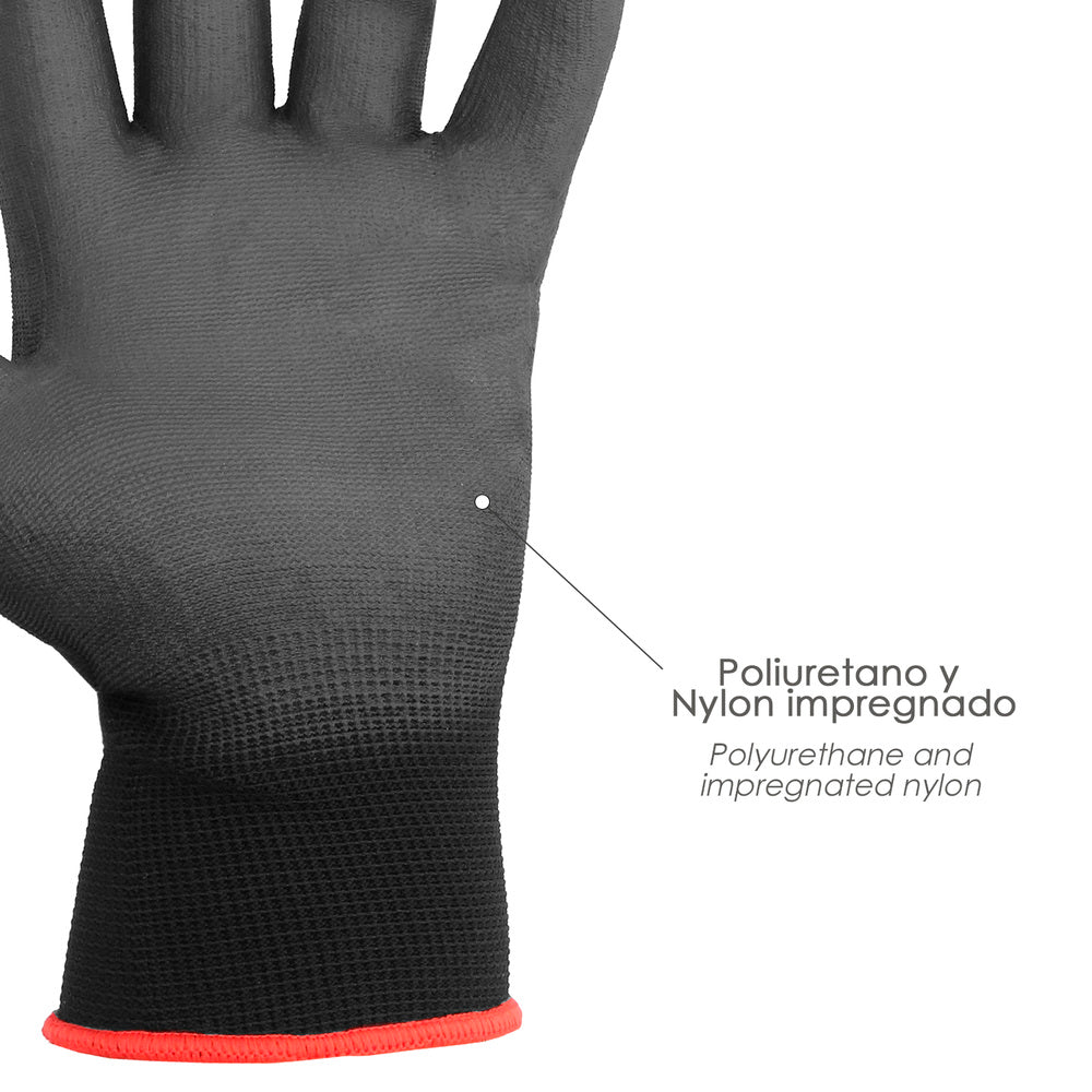 Polyurethane/polyester impregnated gloves 11" (pair)