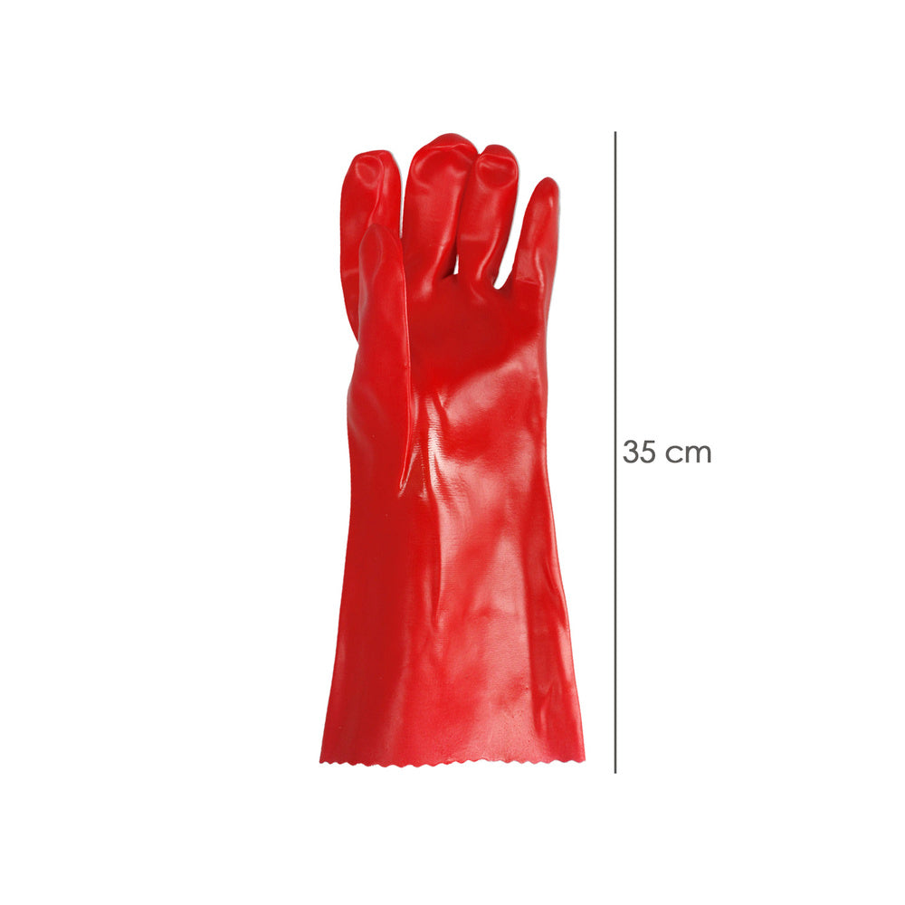Guantes pvc rojo 35 cm (par)