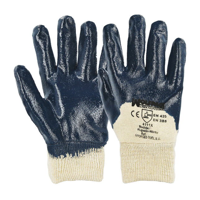 Guantes nitrilo / lona  pesados nimax 10" (par)