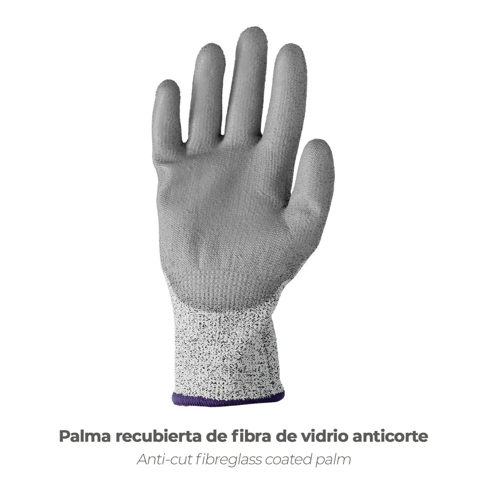 Cut-resistant fiberglass gloves, size 8" (pair)