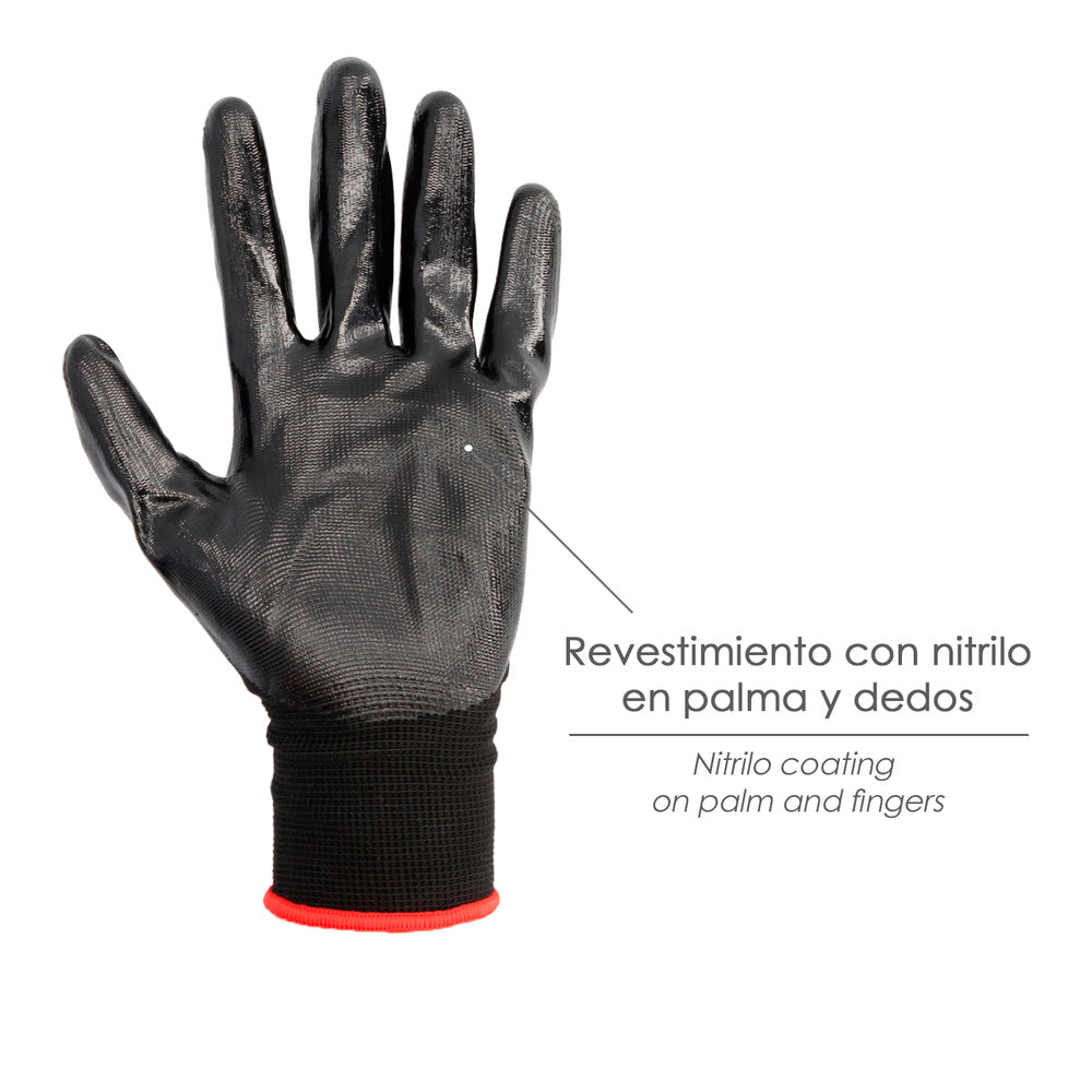Nitrile/polyester impregnated gloves 11" (pair)