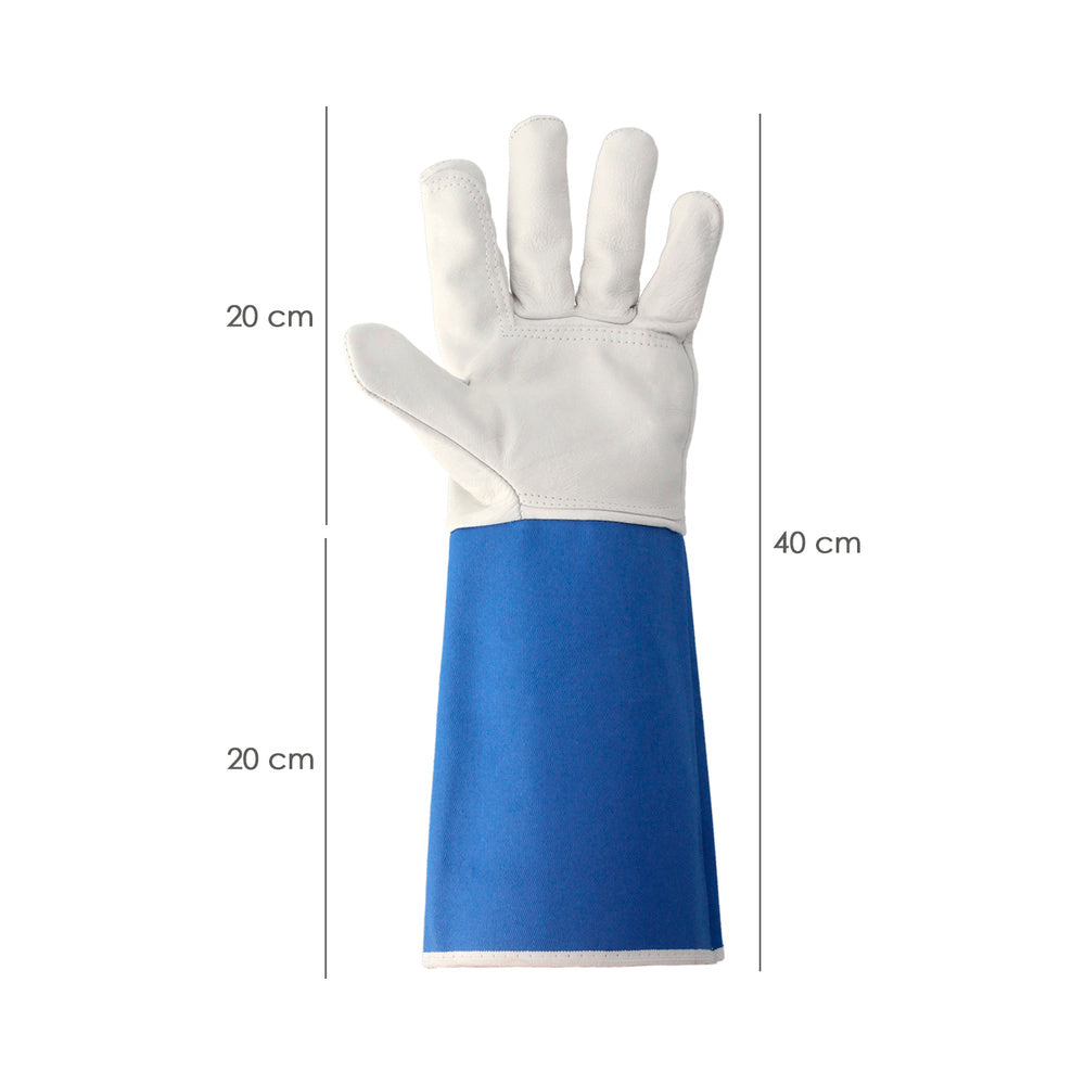 Guantes piel serraje largos 40 cm guante resistente, guante cómodo, guantes de trabajo, (par)