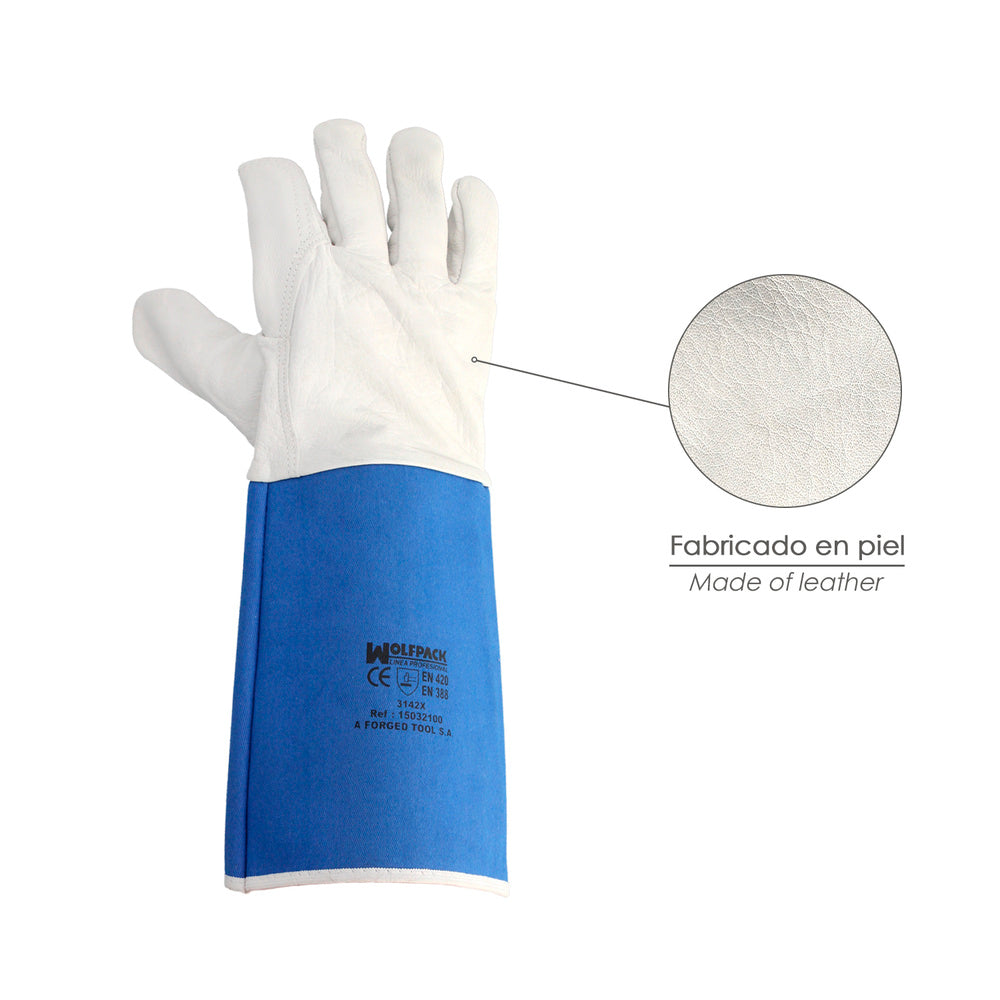 Long split leather gloves 40 cm resistant glove, comfortable glove, work gloves, (pair)