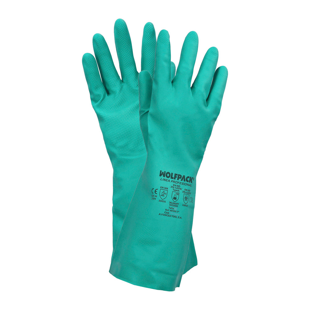 Luvas de nitrilo resistentes ao óleo, tamanho S 7" (par)