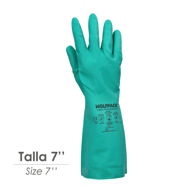 Guante nitrilo oil resistant talla s 7" (par)