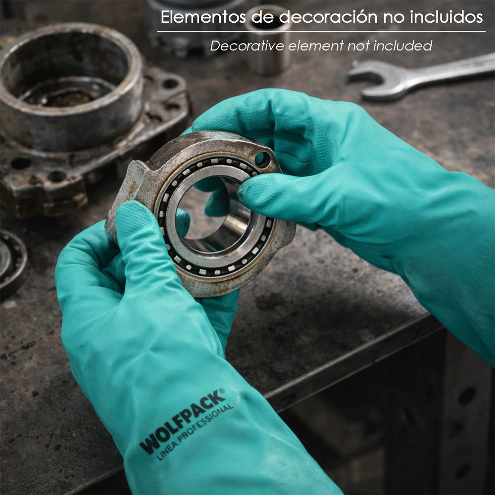 Luvas de nitrilo resistentes ao óleo, tamanho S 7" (par)