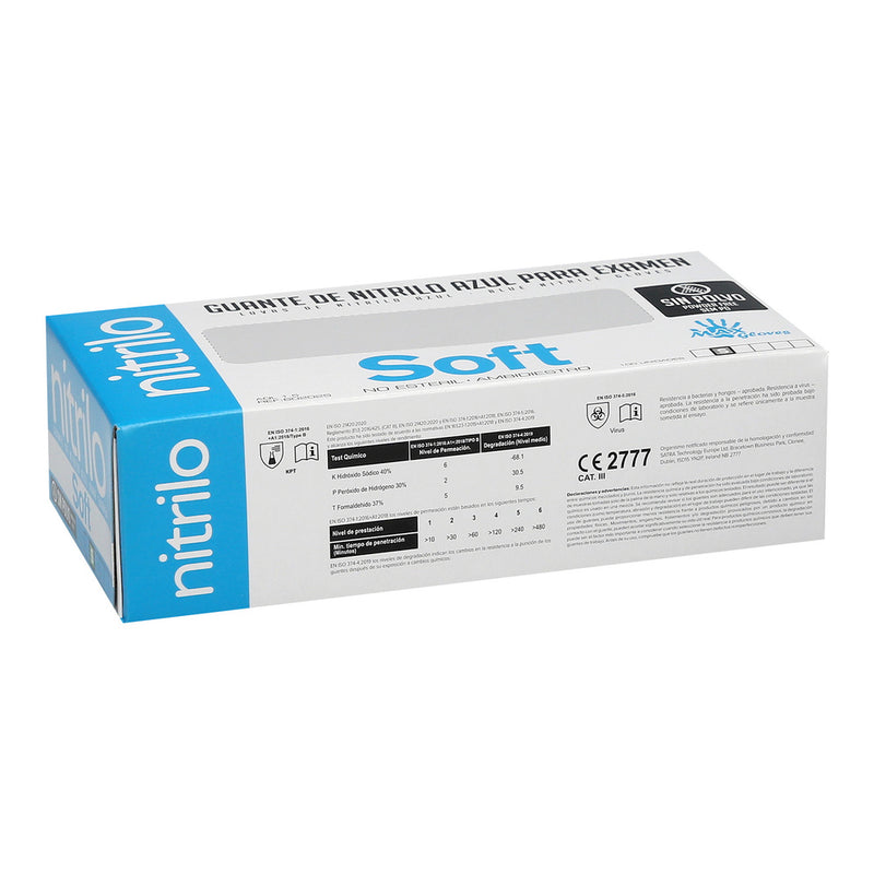 Guante desechable nitrilo azul  m 3,5 gms. caja 100 unidades