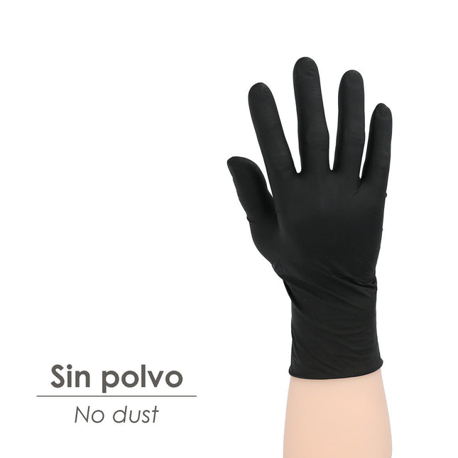 Guante desechable nitrilo negro XL 5,5 gms. gruesos caja 100 guantes