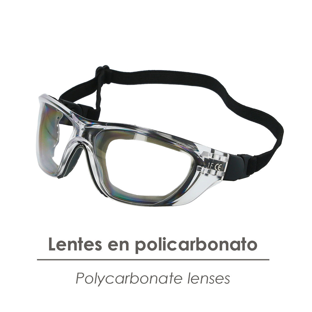 Gafas acolchadas transparentes en iso 16321