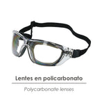 Gafas acolchadas transparentes en iso 16321