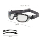 Gafas de seguridad acolchadas cristales transparentes con patillas o goma elástica.  Patillas engomadas en/166