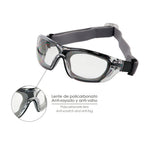 Gafas de seguridad acolchadas cristales transparentes con patillas o goma elástica.  Patillas engomadas en/166