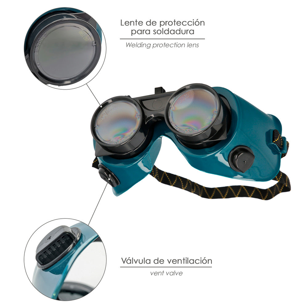 Gafas soldador con lentes abatibles en175