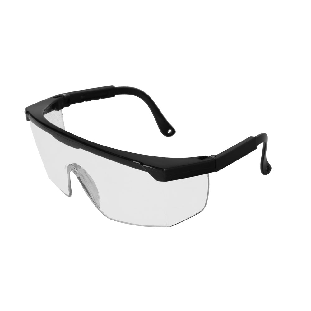 Óculos de proteção com hastes ajustáveis, certificação EN166. Lentes de cor transparente. Óculos de proteção, óculos de trabalho.