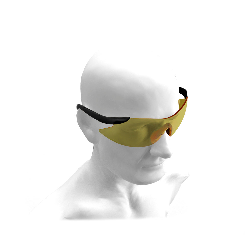 Gafas protección en166 patillas ajustables lentes ámbar, puente engomado, homologadas en166