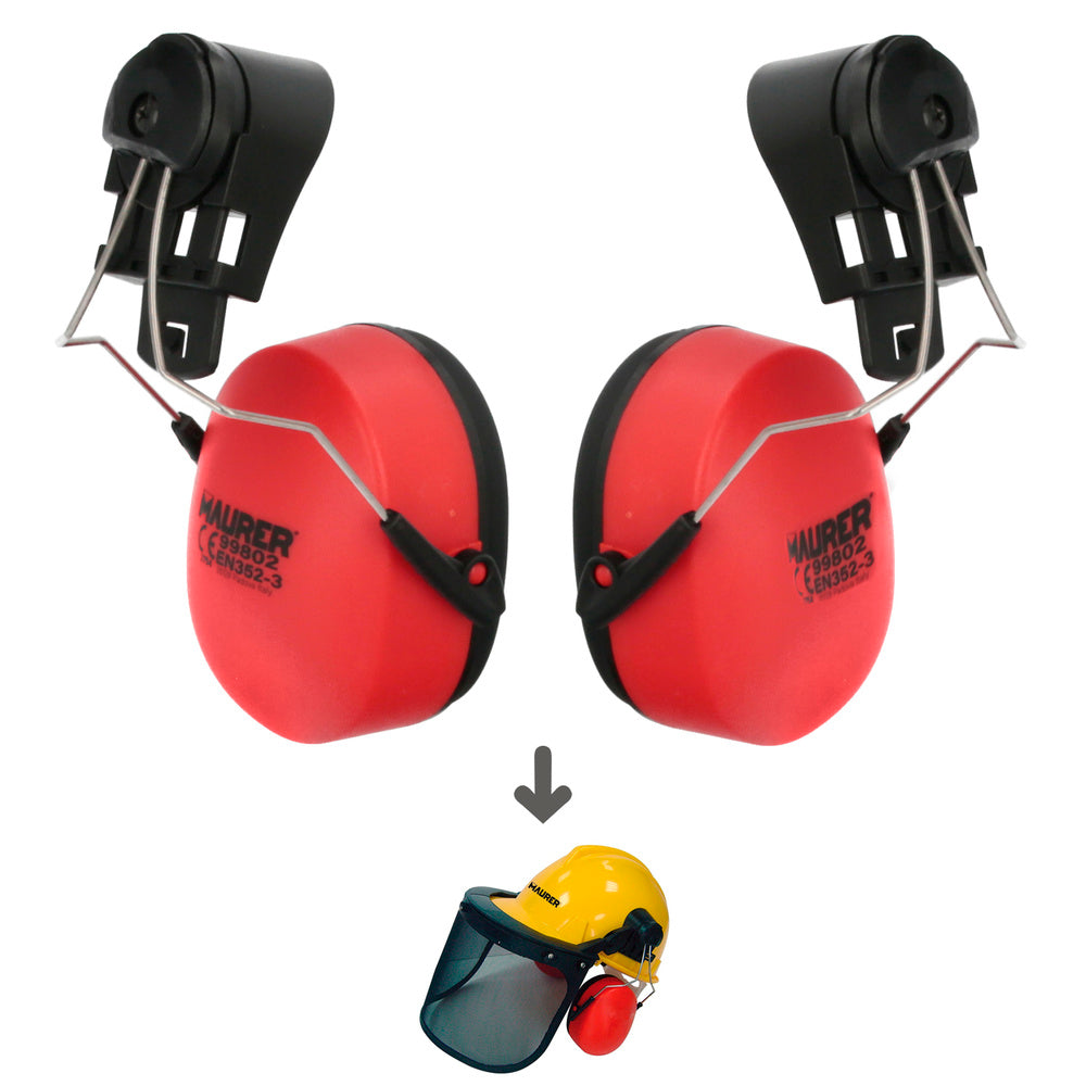 Recambio protector auditivo para casco con visera, protector facial de rejilla y protector auditivo maurer modelo 99790