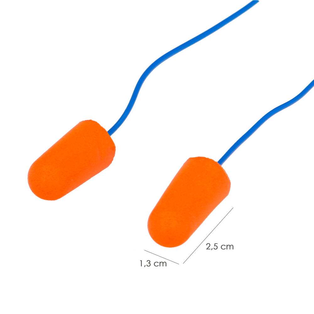 Tapón espuma para oídos 2 tapones con cordón snr 31db trabajar, dormir, estudiar, leer, viajar, ronquidos, protección auditiva