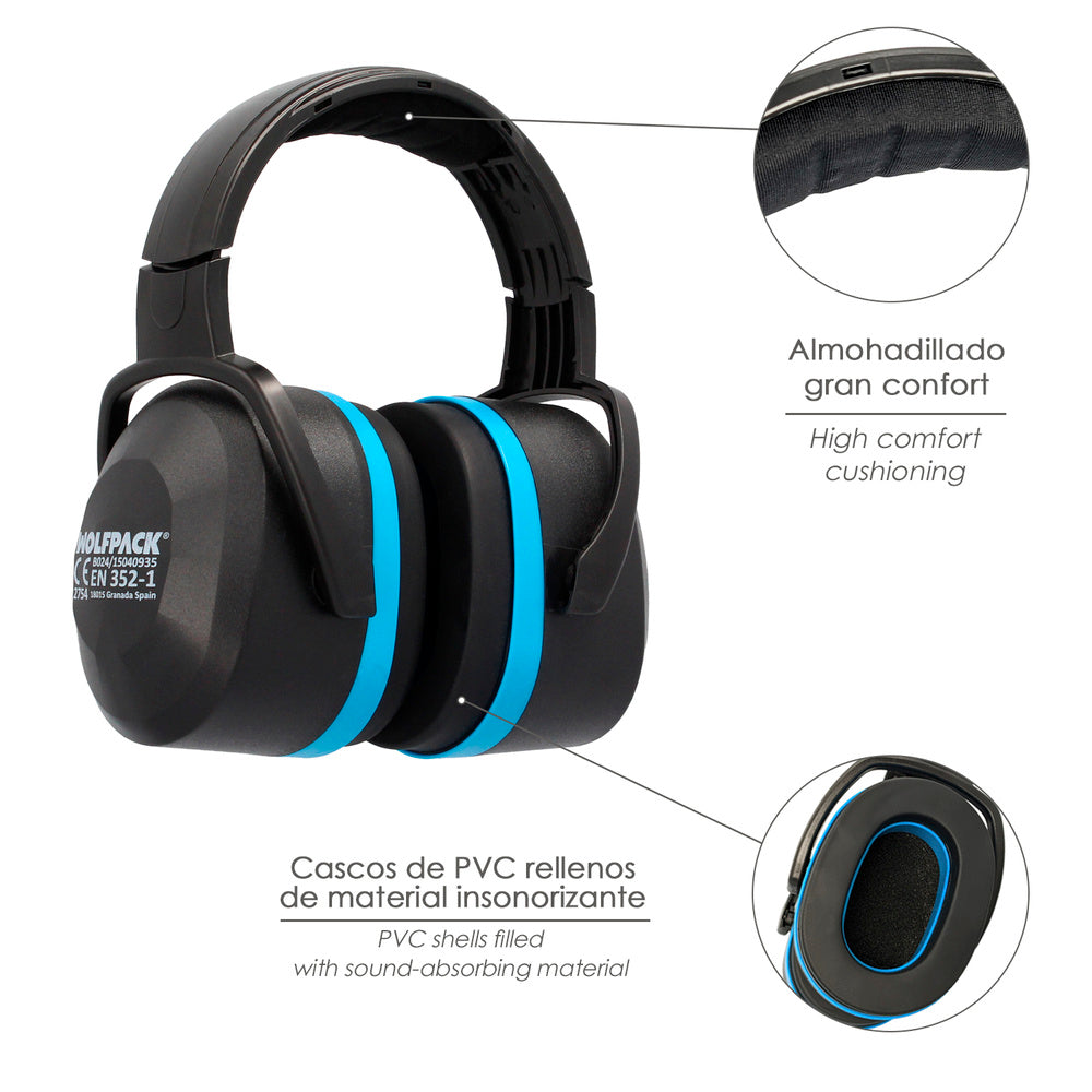 Protector auditivo cascos ce snr 29 db trabajar, dormir, estudiar, leer, viajar, ronquidos, protección auditiva cascos