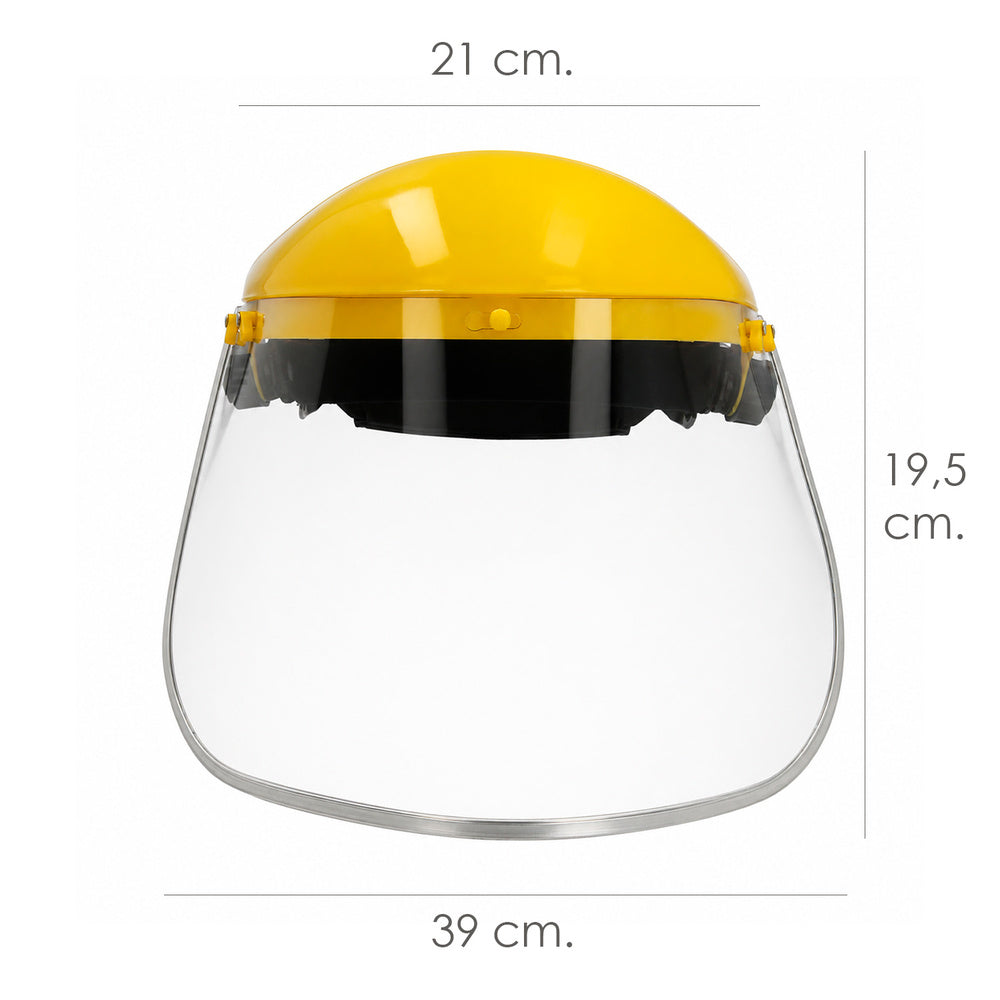 Protector facial policarbonato transparente con arnés