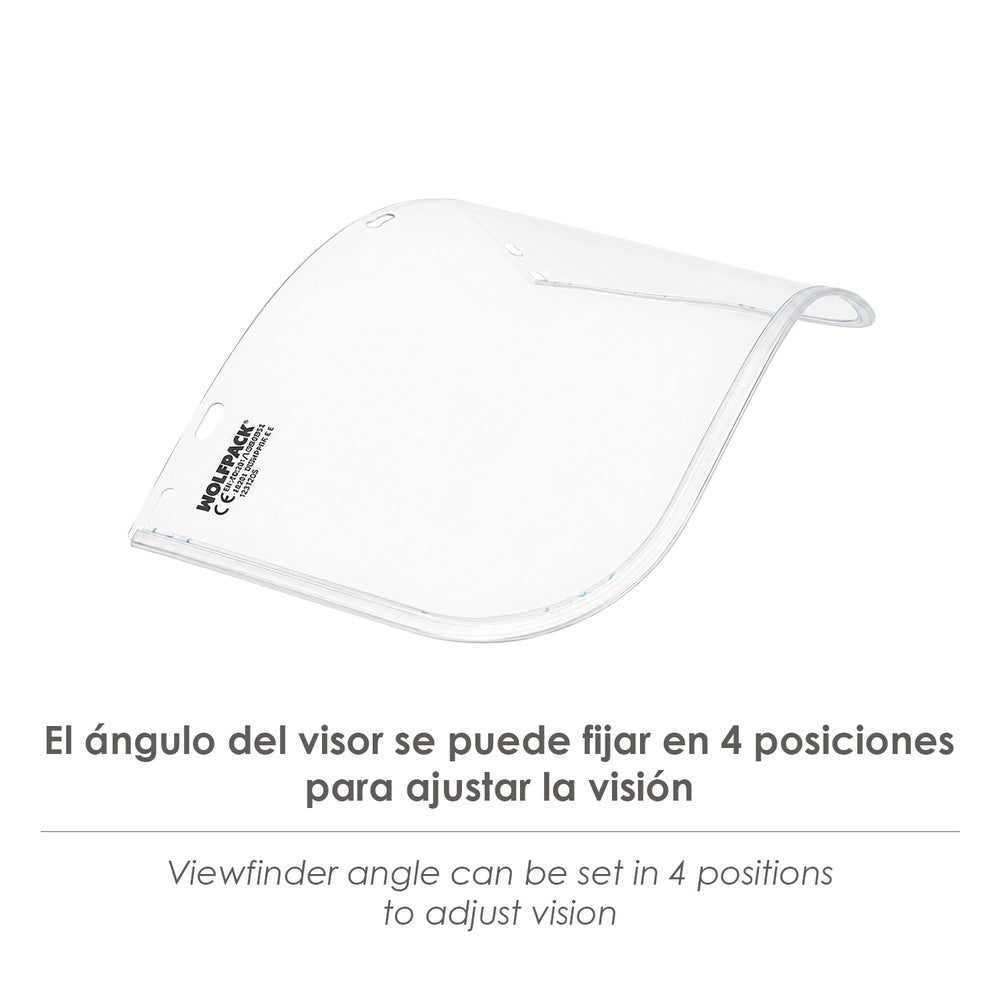 Protector facial policarbonato transparente. Recambio