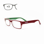 Gafas lectura kansas rojo / verde. Aumento +3,0 gafas de vista, gafas de aumento, gafas visión borrosa