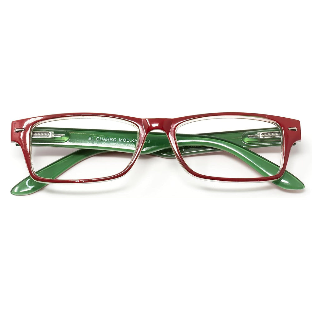 Gafas lectura kansas rojo / verde. Aumento +3,5 gafas de vista, gafas de aumento, gafas visión borrosa