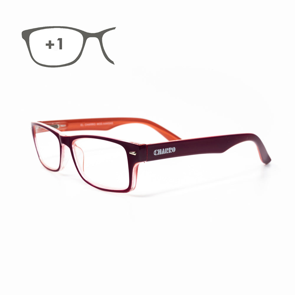 Reading glasses Kansas purple / orange. Magnification +1.0 reading glasses, magnifying glasses, blurred vision glasses