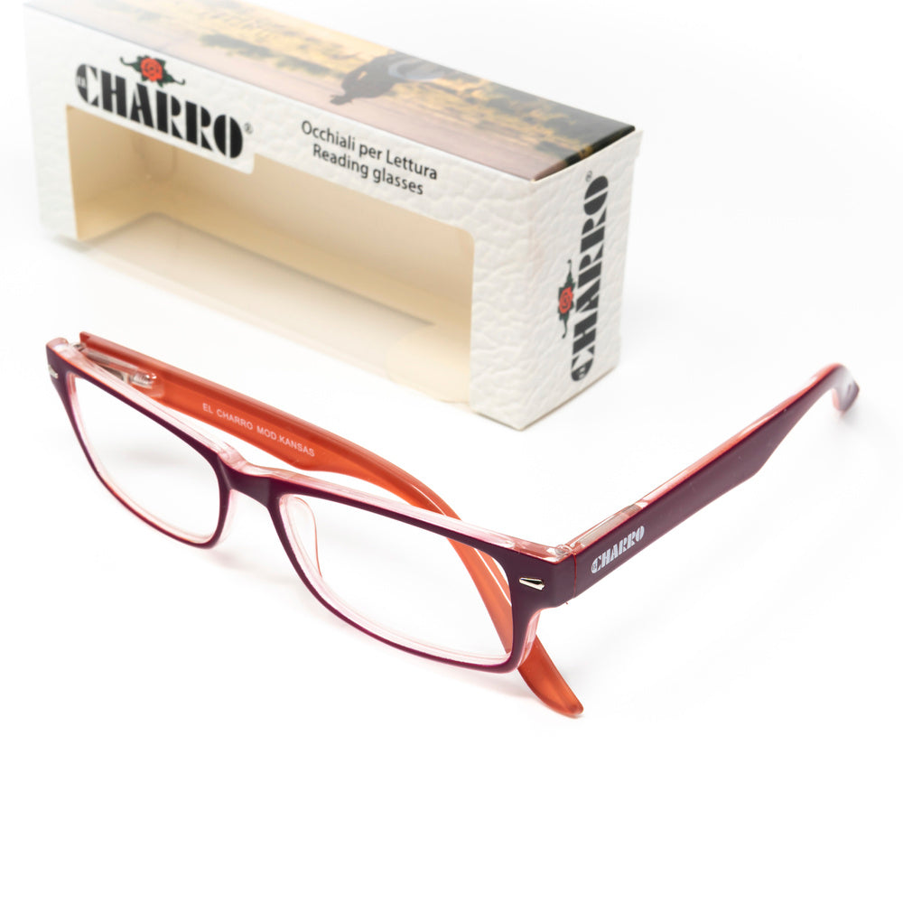 Gafas lectura kansas morado / naranja. Aumento +3,5 gafas de vista, gafas de aumento, gafas visión borrosa