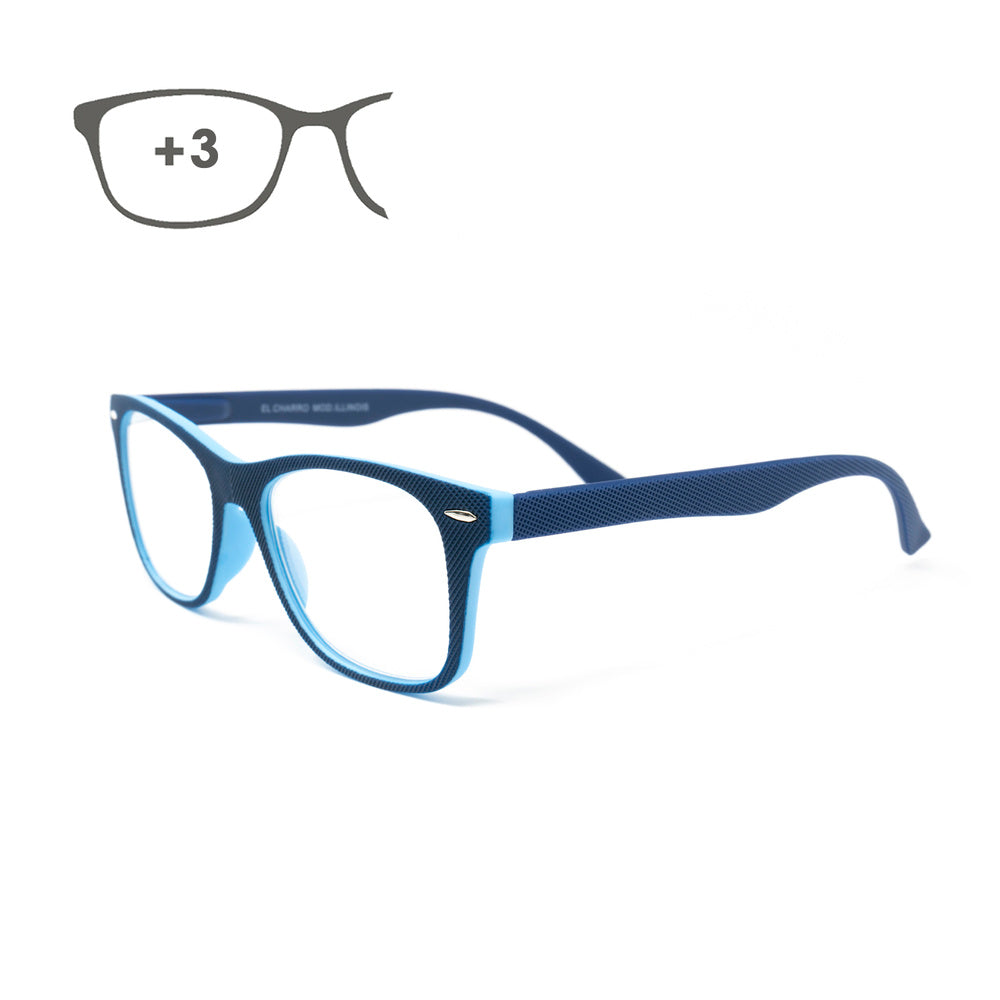 Gafas lectura illinois azules. Aumento +3,0 gafas de vista, gafas de aumento, gafas visión borrosa