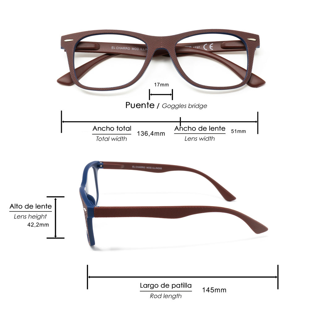Red Illinois Reading Glasses Magnification +3.0, Reading Glasses, Magnifying Glasses, Blurred Vision Glasses