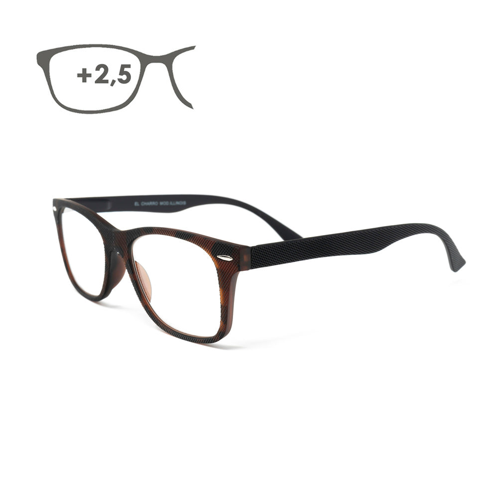 Illinois reading glasses tortoiseshell print magnification +2.5, reading glasses, magnifying glasses, blurred vision glasses