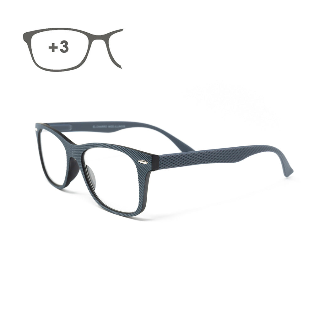 Illinois Grey Reading Glasses +3.0 Magnification, Reading Glasses, Magnifying Glasses, Blurred Vision Glasses