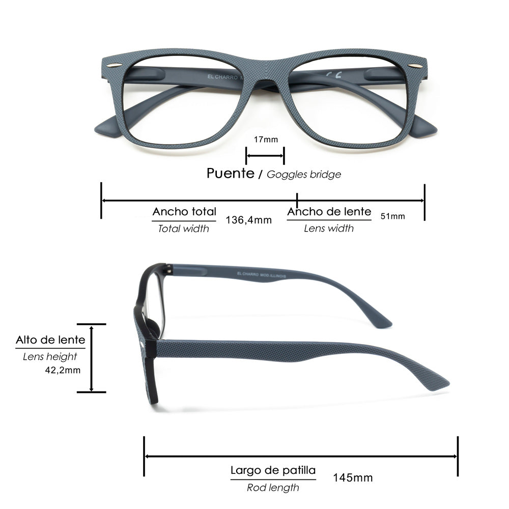 Gafas lectura illinois gris aumento +3,5 gafas de vista, gafas de aumento, gafas visión borrosa