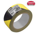 Fita de sinalização adesiva para chão, bicolor amarela e preta, 33 m x 50 mm