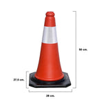 Rubber base reflective traffic cone 50 cm