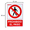Cartel prohibido el paso 30x21 cm