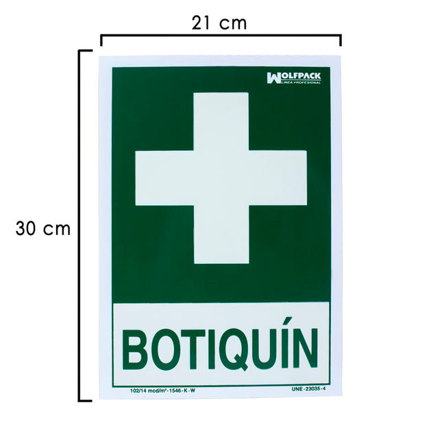 Cartel botiquín 30x21 cm en plástico | para interior y exterior