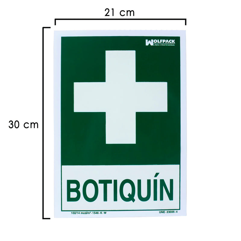 Cartel botiquín 30x21 cm en plástico | para interior y exterior