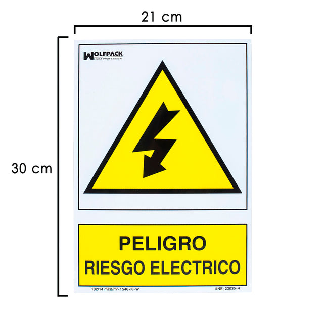 Cartel peligro electrico 30x21 cm | apto interior y exterior