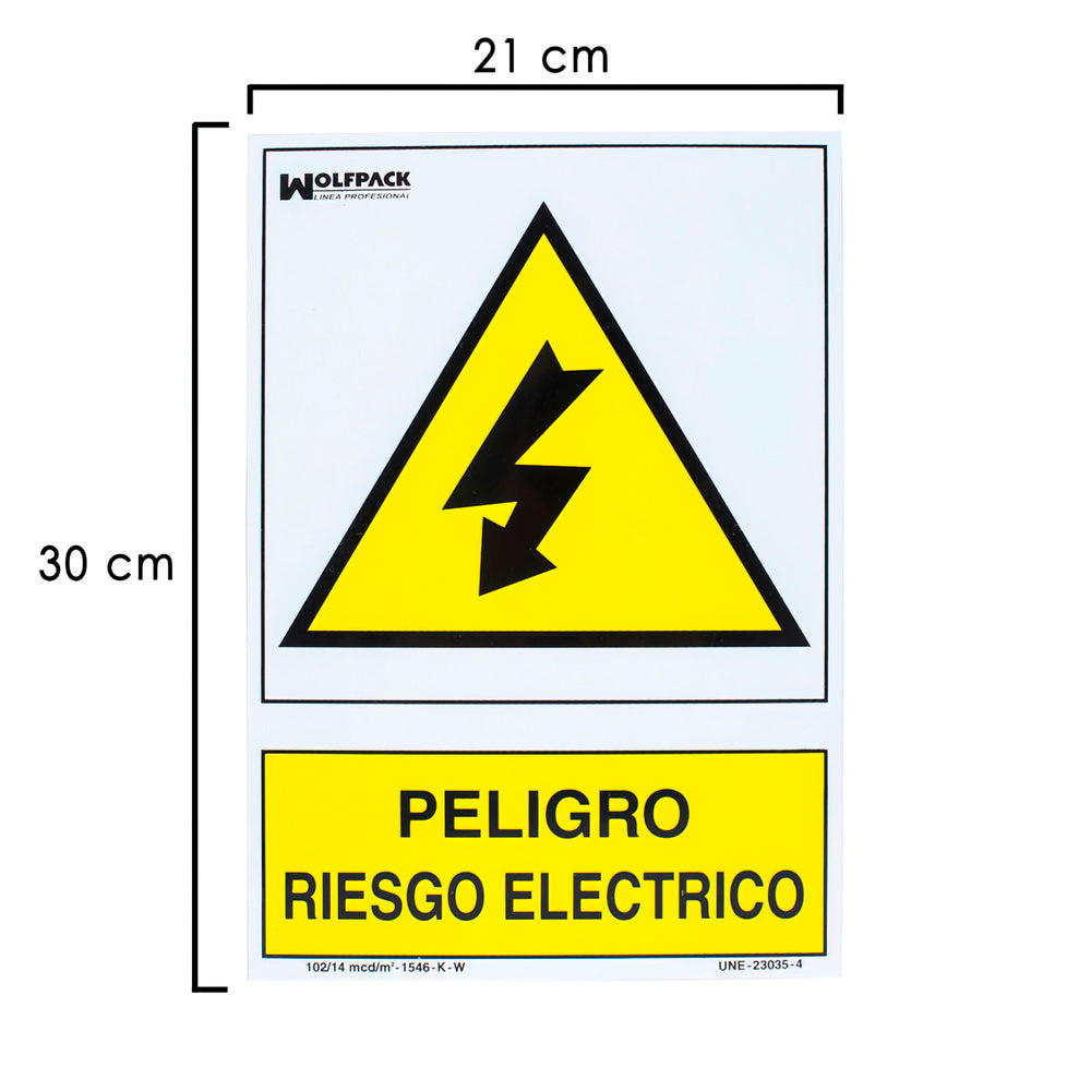 Cartel peligro eléctrico 30x21 cm