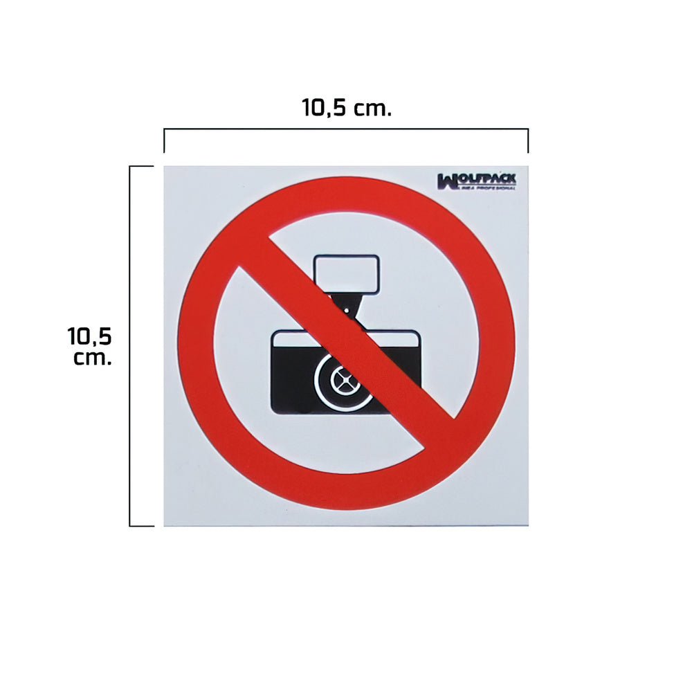 Cartel prohibido hacer fotografías 10,5x10,5