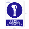 Sinalização obrigatória de controlo de temperatura 30x21 cm
