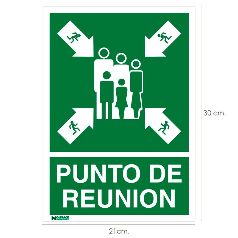 Cartel Informativo Punto De Reunion 30x21 cm.