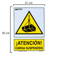 Cartel peligro carga suspendida 30x21 cm