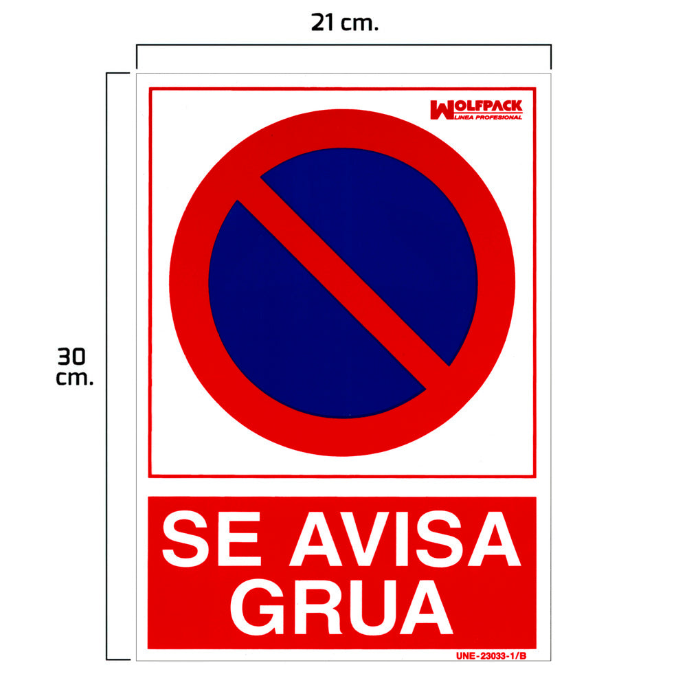 Cartaz aviso reboque 30x21cm